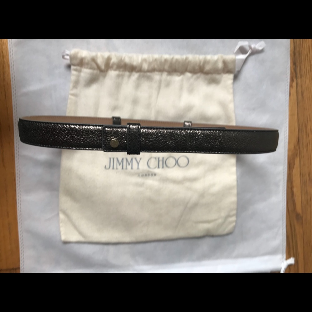 Jimmy Choo Gray metallic belt Size XS - Picture 4 of 6